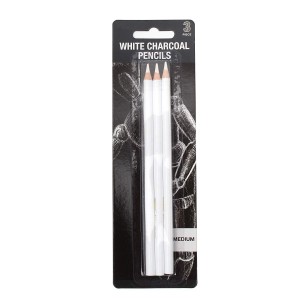 White Charcoal Pencil 3pc Set