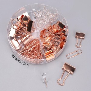 Deli Rosegold Paperclip Box 72 pc