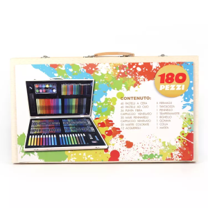 180pcs Deluxe wooden case drawing art set colouring set for kids