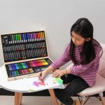 180pcs Deluxe wooden case drawing art set colouring set for kids