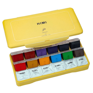 Himi Gouache Paint Set 30ml 18colors Jelly Cup (Yellow Box)