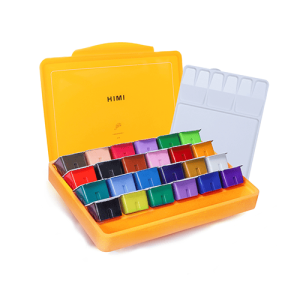 Himi Gouache Paint Set 30ml 24 colors Jelly Cup (Yellow Box)