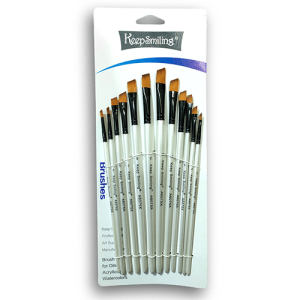 Artist Angale Paint Brush Set 12 Pcs for Water, Acrylic & Oil color paint