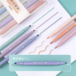 Double Tip Highlighter Pens Kawaii Candy Color Manga Markers Pastel highlighter set 6PCS