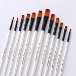 Artist Flat Brush Paint 12 pcs  for Water & Acrylic & Oil color paint