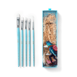 Flat Brush Set 5pc Blue