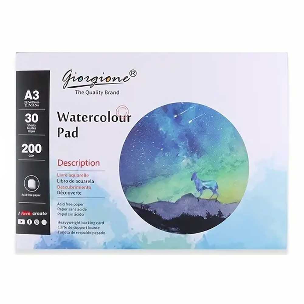 Keepsmiling A5, A4 & A3 Watercolor Pad for Artists (24 Sheets, Acid-Free)