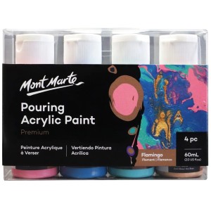 Pouring Acrylic Paint Set 4pc x 60ml - Flamingo