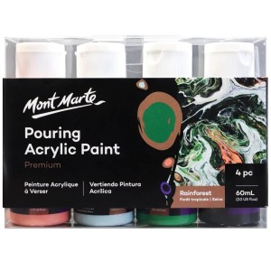 Pouring Acrylic Paint Set 4pc x 60ml - Rainforest