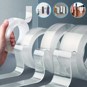 Nano Double Sided Tape, Transparent Reusable Tape