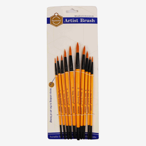 Keep Smiling Artist Round Brush Set 10pc (Orange)