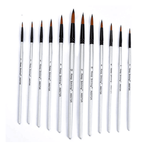 Keep Smiling Artist Round Paint Brush Set 12Pc