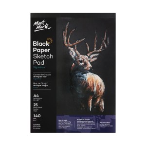 Mont marte Black Paper Sketch Pad 140gsm A4 25 Sheet