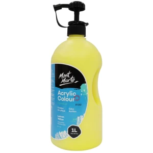 Acrylic Colour Paint 1L Bottle - Lemon Yellow