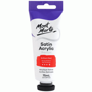 Satin Acrylic Paint 75ml Tube - Brilliant Red