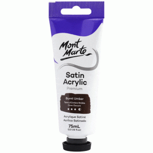 Satin Acrylic Paint 75ml Tube - Burnt Umber