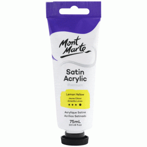 Satin Acrylic Paint 75ml Tube - Lemon Yellow