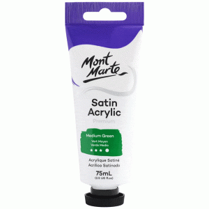 Satin Acrylic Paint 75ml Tube - Medium Green