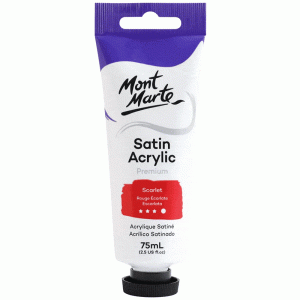 Satin Acrylic Paint 75ml Tube - Scarlet