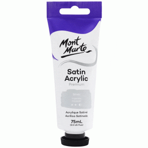 Satin Acrylic Paint 75ml Tube - Silver