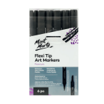 Flexi Tip Art Markers Premium Grey Tones 6pc