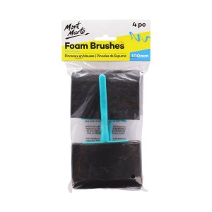 Foam Hobby Brush 100mm 4pce Poly Bag