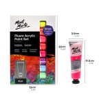 Fluoro Acrylic Paint Set Premium 8pc x 36ml