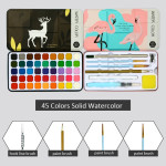 Keep Smiling 45 Colors Solid Watercolor Paint Set for Drawing Pigment