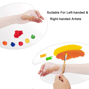 Clear Transparent  Colour Palettes - Big Size Non-Stick Acrylic Sheet Color Palette Oval Artist Paint Mixing Palette for Acrylic Oil Paints Mixing  Easy Clean (12/10 inc))