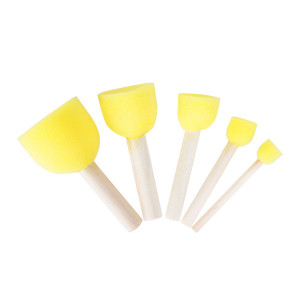 Acrylic Blanding Yellow Fome sponge Brush 5 pc
