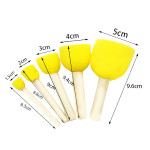 Acrylic Blanding Yellow Fome sponge Brush 5 pc