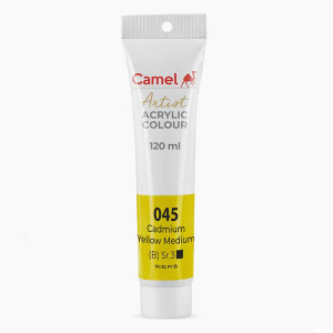 Camel Artist`s Acrylic colour paint 120ml -Cadmium yellow Medium