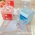 Cartoon cute soft girl double-layer desktop drawer storage box