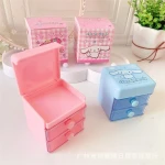 Cartoon cute soft girl double-layer desktop drawer storage box