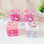 Cartoon cute soft girl double-layer desktop drawer storage box