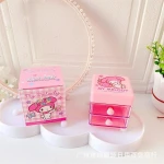 Cartoon cute soft girl double-layer desktop drawer storage box