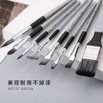 Giorgione 8pcs Synthetic Hair Aluminum Ferrule Paintbrushes Set With PVC Bucket Wooden Handle Canvas Bag