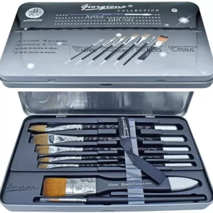 Giorgione Best Quality Artist Brush set 8 pc set with iron box