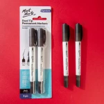 Mont Marte Dual Tip Permanent Markers 2pc - Black