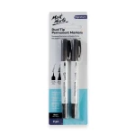 Mont Marte Dual Tip Permanent Markers 2pc - Black