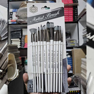 Silver Body White Combo Brush Set