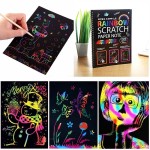 Rainbow scratch note book color changing magic note books black A4