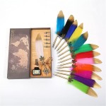 Vintage Feather Pen Brown Gift Box