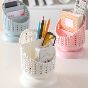 Weaving Hollow Pen Pencil Holder Round Desktop Storage Box Office Desk Organizer Stationery